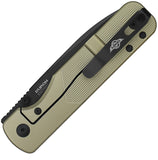 Oknife Duron Framelock Green OAL Aluminum Folding Nitro-V Pocket Knife DURONOG