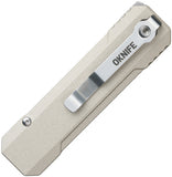 Oknife LK Button Lock Desert White Aluminum Folding Bohler M390 Pocket Knife NLKMAODW