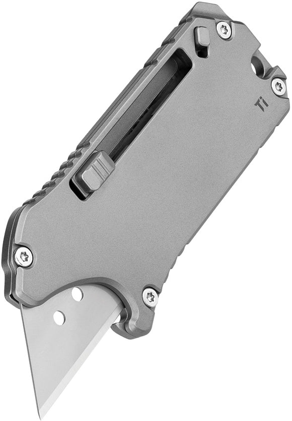 Oknife Otacle Pro Utility Grey Titanium Folding Stainless Pocket Knife NOTACLEPROTI