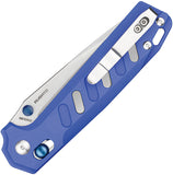 Oknife Rubato Rail Lock Blue & Silver G10 Folding 154CM Pocket Knife RUBATOBU