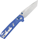 Oknife Rubato Rail Lock Blue & Silver G10 Folding 154CM Pocket Knife RUBATOBU