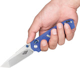 Oknife Rubato Rail Lock Blue & Silver G10 Folding 154CM Pocket Knife RUBATOBU