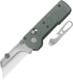 Oknife Otacle U1 Rail Lock Green Micarta Folding SK5 Carbon Steel Utility Knife U1GM