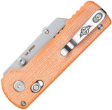 Oknife Otacle U1 Pro Rail Lock Orange Micarta SK5 Steel Folding Utility Pocket Knife U1PROOGM