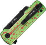 Oknife Otacle U1 Ultra Button Lock Zombie Green Aluminum Folding Utlity Knife NU1ULTRAZG