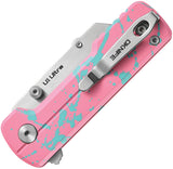 Oknife Otacle U1 Ultra Button Lock Zombie Pink Aluminum Folding Utility Knife NU1ULTRAZP
