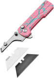 Oknife Otacle U1 Ultra Button Lock Zombie Pink Aluminum Folding Utility Knife NU1ULTRAZP