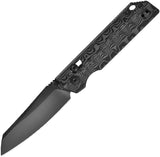 Oknife XEN Rail Lock Black Damascus Carbon Fiber Folding S45VN Steel Pocket Knife XENDAMASCUS