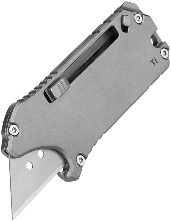 Oknife Otacle Pro Utility Gray Titanium Folding SK2 Stainless Utility Knife OTACLEPROTI