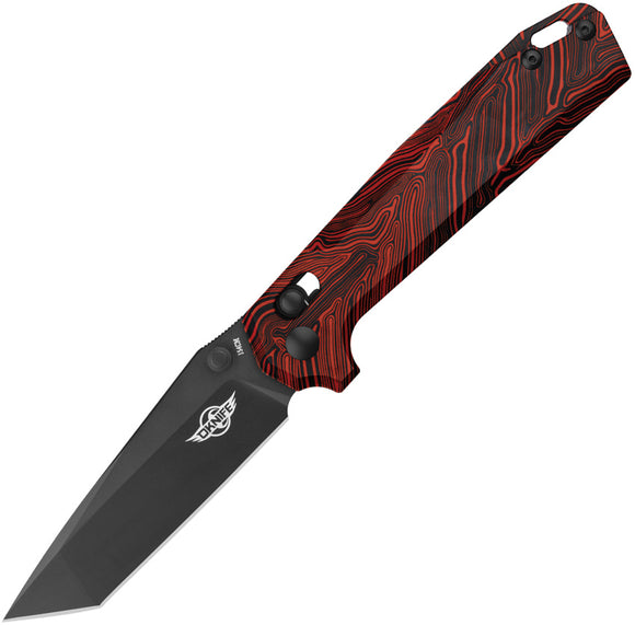 Oknife Rubato 2 Rail Lock Black & Red G10 Folding 154CM Pocket Knife RUBATOBKRD