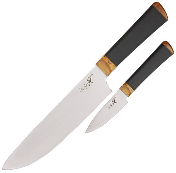 Ontario 2pc Agilite Chef & Paring Stainless Sandvik Fixed Blade Knife Set 2570