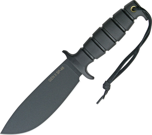 Ontario Spec Plus Gen II Series SP46 Fixed Carbon Steel Black Handle Knife 8546