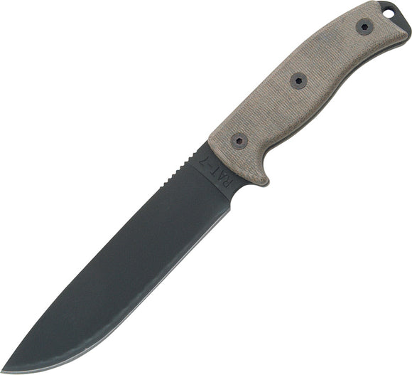 Ontario RAT-7 U.S Military Issue 1095 Carbon Steel Micarta Handle Knife 8604