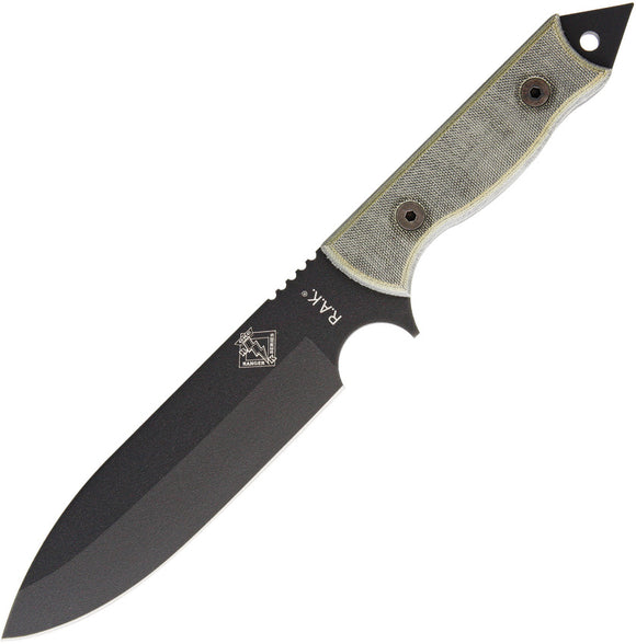 Ontario RAK Fixed 1095HC Steel Glass Breaker Handle Knife w/ Nylon Sheath 8674