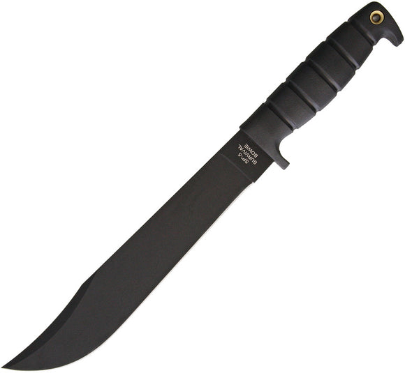 Ontario SP-5 Survival Bowie Fixed 1095HC Steel Black Knife w/ Nylon Sheath 8681