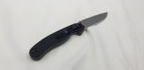 Ontario RAT II Folder Linerlock Stainless Satin Folding Black Handle Knife 8860