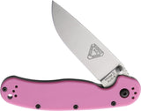 Ontario RAT II Linerlock Pink Folding Satin AUS-8 Stainless Pocket Knife 8862