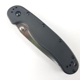 Ontario Rat Model 1 Black Handle Plain Edge D2 Folding Knife - 8867