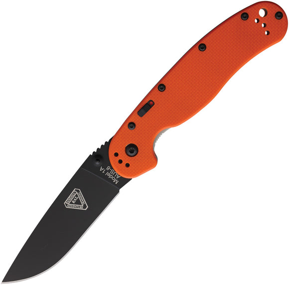 Ontario RAT 1A Linerlock A/O Assisted Open Orange Folding Knife 8871or