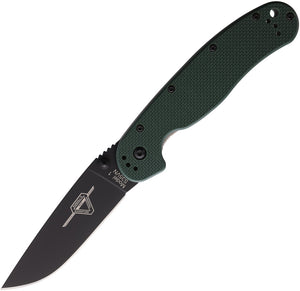 Ontario RAT 1 Linerlock Green G10 Folding Black Oxide S35VN Pocket Knife 8991