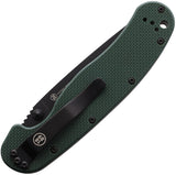 Ontario RAT 1 Linerlock Green G10 Folding Black Oxide S35VN Pocket Knife 8991