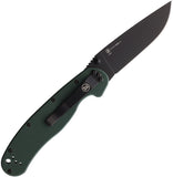 Ontario RAT 1 Linerlock Green G10 Folding Black Oxide S35VN Pocket Knife 8991