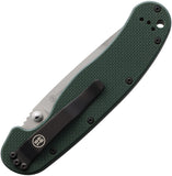 Ontario RAT 1 Linerlock Green G10 Folding Stonewash S35VN Pocket Knife 8992