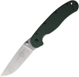 Ontario RAT 1 Linerlock Green G10 Folding Stonewash S35VN Pocket Knife 8992