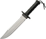 Rite Edge Silver Canyon Survival Sawback Stainless Fixed Blade Knife 203442SL