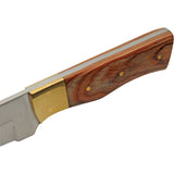 Rite Edge Skinner Cannon Brown Pakkawood Stainless Fixed Blade Knife 203447