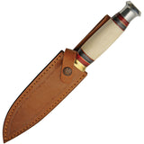 Rite Edge Silver Stream Brown Pakkawood Stainless Fixed Blade Knife 203450RD