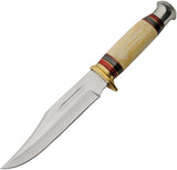 Rite Edge Silver Stream Brown Pakkawood Stainless Fixed Blade Knife 203450RD