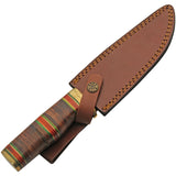 Rite Edge Winter Cabin Hunter Stacked Leather Stainless Fixed Blade Knife 203469