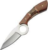 Rite Edge Showdown Horn Hunter Brown Wood Fixed Blade Knife 203510WD