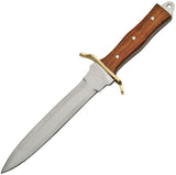 Commando Dagger 11.5" Fixed Full Tang Double Edge Wood Handle Knife with Sheath 3363