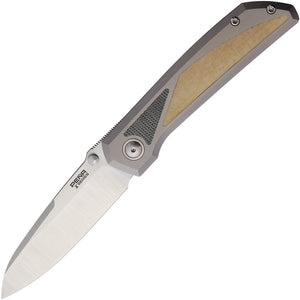 Pena Knives Mula Framelock Titanium & White & Black Micarta Folding M390 Sheepsfoot Knife E63