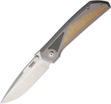 Pena Knives Mula Framelock Titanium & White & Black Micarta Folding M390 Drop Pt Knife E69