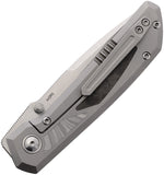 Pena Knives Mula Framelock Titanium & Carbon Fiber & Damasteel Folding M390 Drop Pt Knife E72