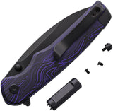 Petrified Fish PFE20 Bat Linerlock Purple & Black G10 Folding N690 Pocket Knife 20PDMDW