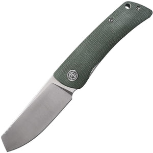 Petrified Fish Flavorist Linerlock Green Micarta Folding K110 Cleaver Pocket Knife 05GRMP