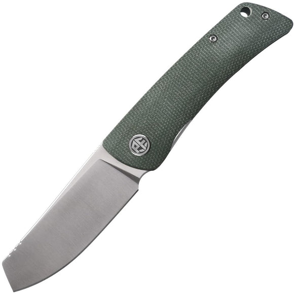 Petrified Fish Flavorist Linerlock Green Micarta Folding K110 Cleaver Pocket Knife 05GRMP