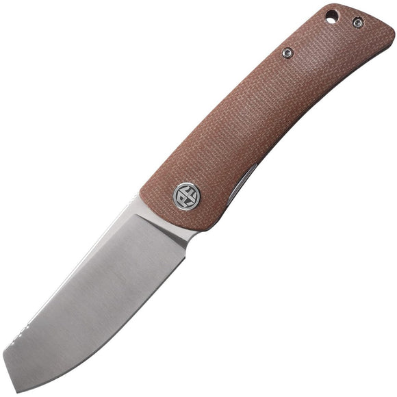 Petrified Fish Flavorist Linerlock Brown Micarta Folding K110 Cleaver Pocket Knife 05KMP