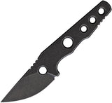 Petrified Fish Bison Black Stonewash 14C28N Sandvik Fixed Blade Neck Knife w/ Sheath KE13DW