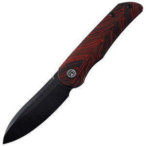 Petrified Fish El Camino Linerlock Black & Red G10 Folding Bohler N690 Pocket Knife E16RDMDW