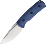 Petrified Fish Beluga Blue Micarta Bohler N690 Fixed Blade Knife w/ Sheath P01FBMS