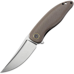 Petrified Fish Simum Linerlock Khaki Micarta Folding K110 Pocket Knife 06KAMS