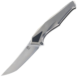 Poikilo Blade Rhino Framelock Pearlescent Stonewash Titanium Folding Bohler M398 Knife RHINO2