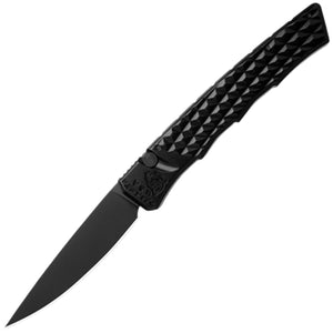 Piranha Knives Automatic Crossfire Knife Button Lock Blackout Aluminum 154CM Blade CP23BKT