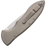 Piranha Knives Automatic Fusion Knife Button Lock Gray Titanium Satin CPM-MagnaCut Blade P27TS