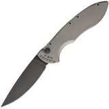 Piranha Knives Automatic Fusion Knife Button Lock Gray Titanium CPM-MagnaCut Blade P27TT